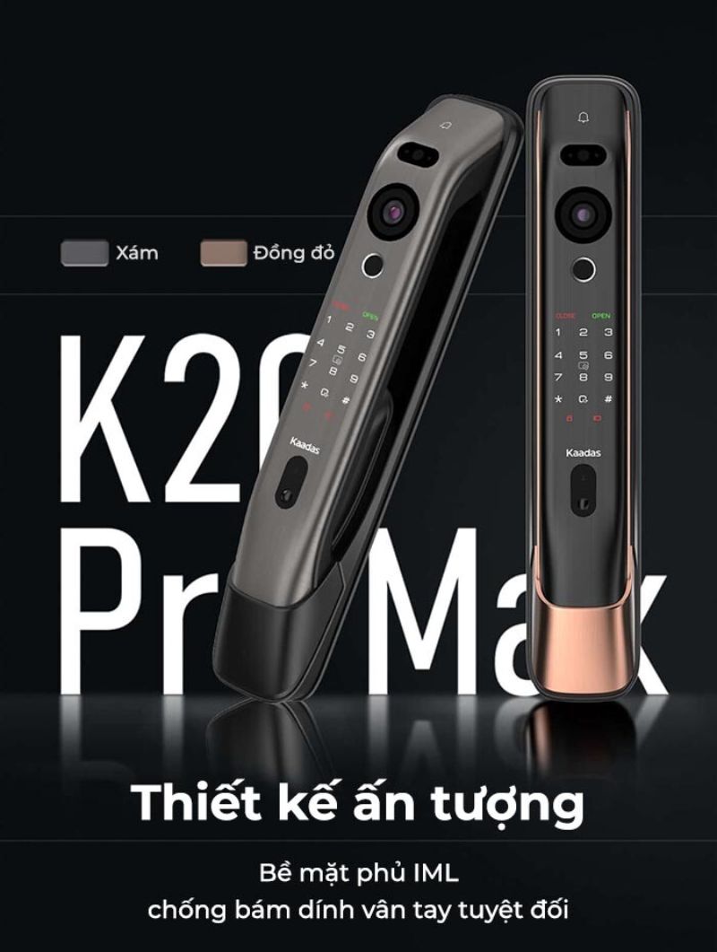 Khóa cửa nhận diện khuôn mặt cho cửa nhôm Kaadas K20 Pro Max