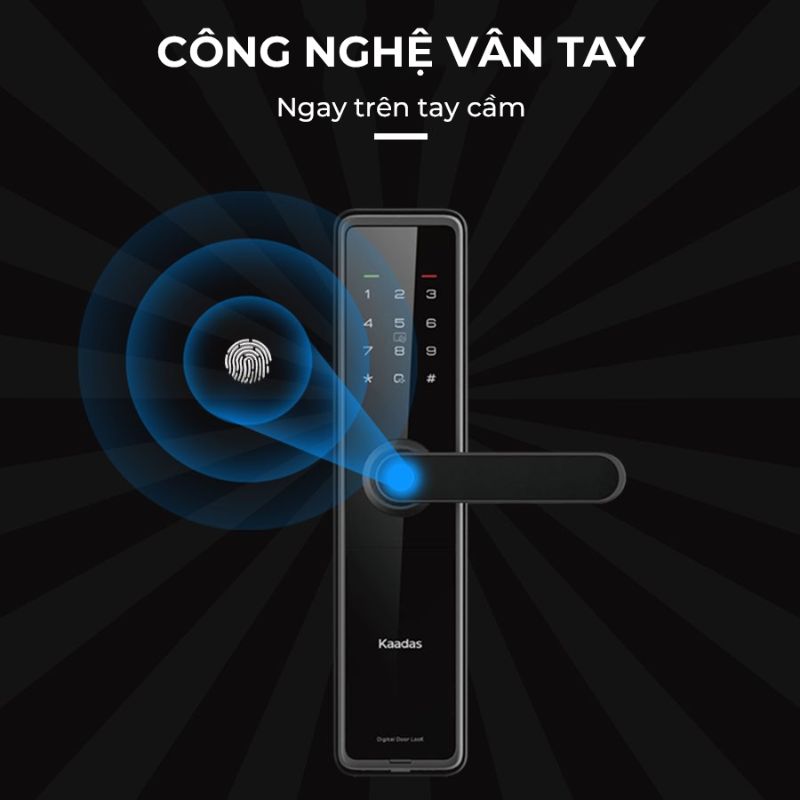 Khóa vân tay cho cửa nhôm Kaadas L8