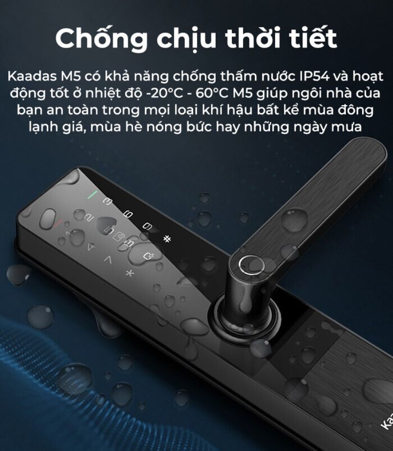 Khóa vân tay chuyên dụng cho cửa nhôm Kaadas M5