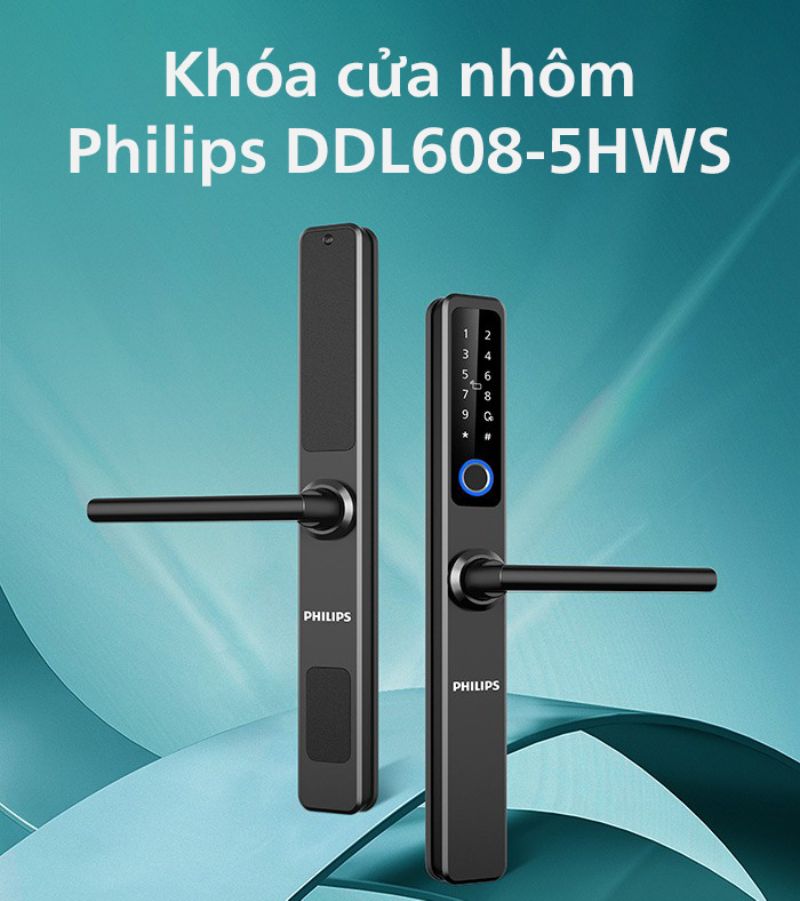 Khóa cửa vân tay điện tử chống nước Philips DDL608-5HWS