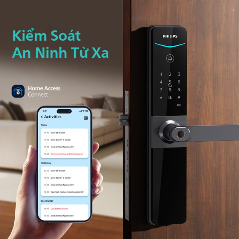 Khóa cửa vân tay cao cấp Philips DDL610-5HBS