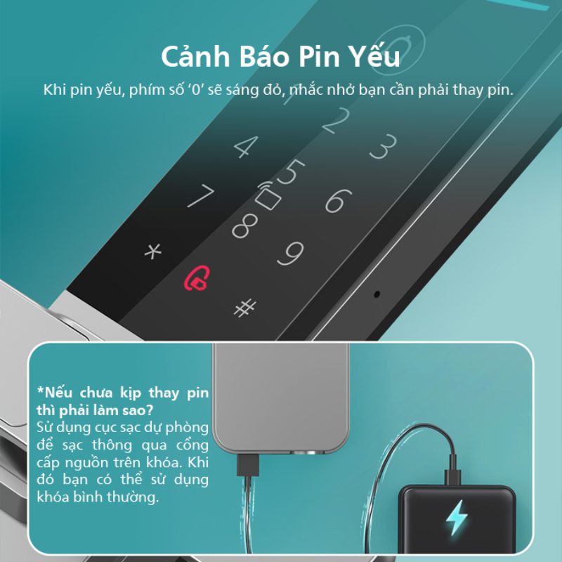 Cách xử lý và khắc phục khi khoá cửa điện tử hết pin