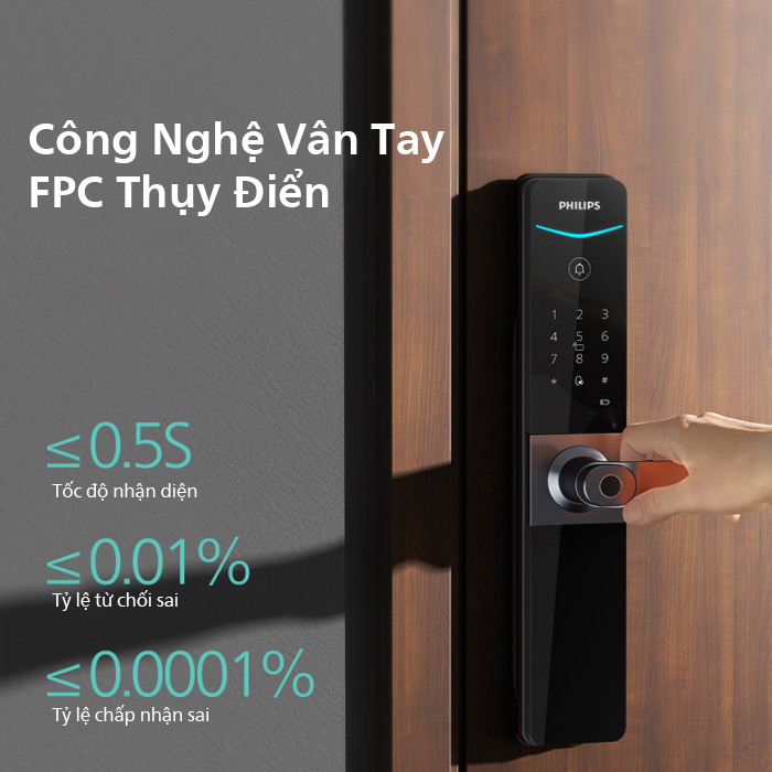 Khóa Philips DDL610-5HBS toàn năng, phù hợp biệt thự và văn phòng tại Quảng Bình
