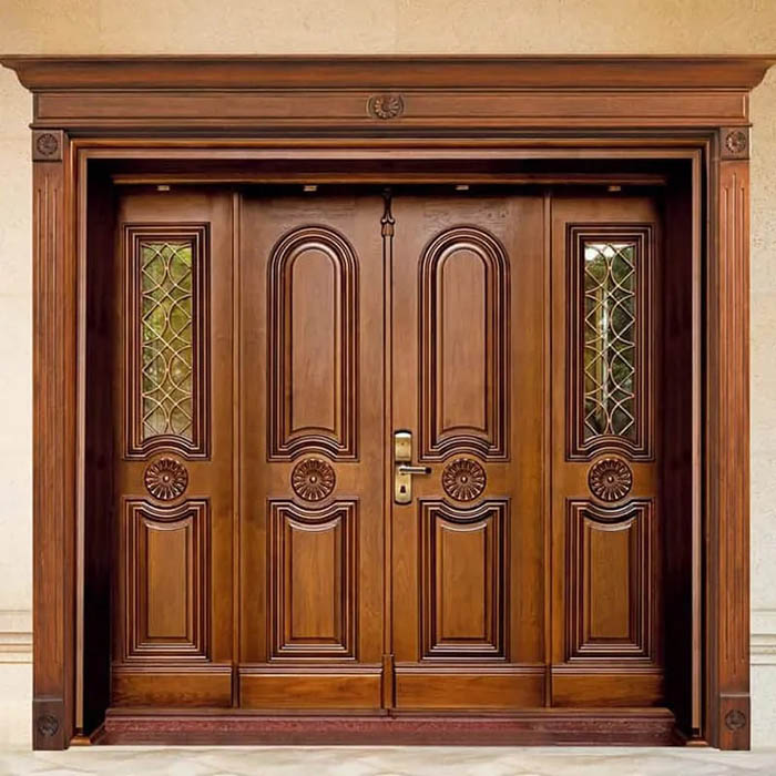 Mẫu cửa gỗ tự nhiên 4 cánh
