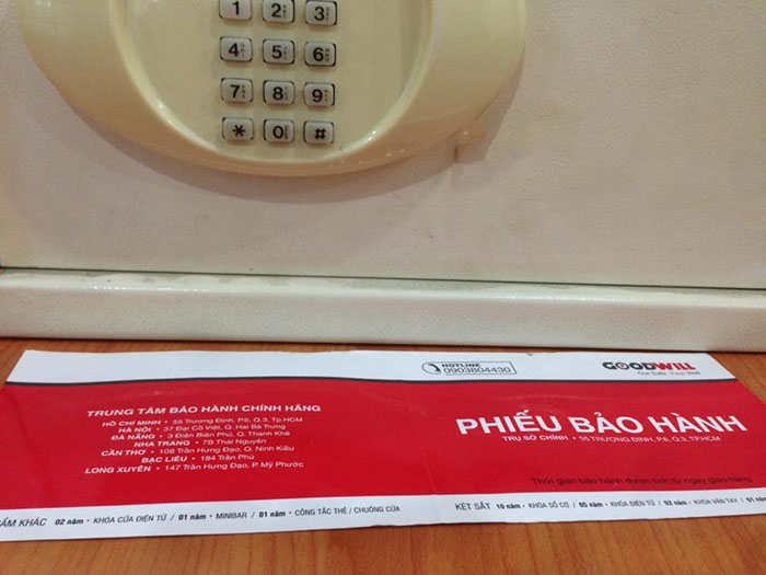 Quy trình bảo hành két sắt điện tử