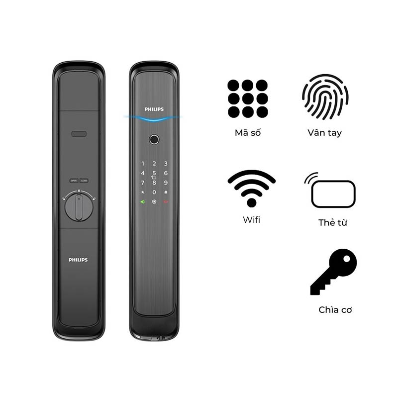 Khóa cửa vân tay PHILIPS DDL702E