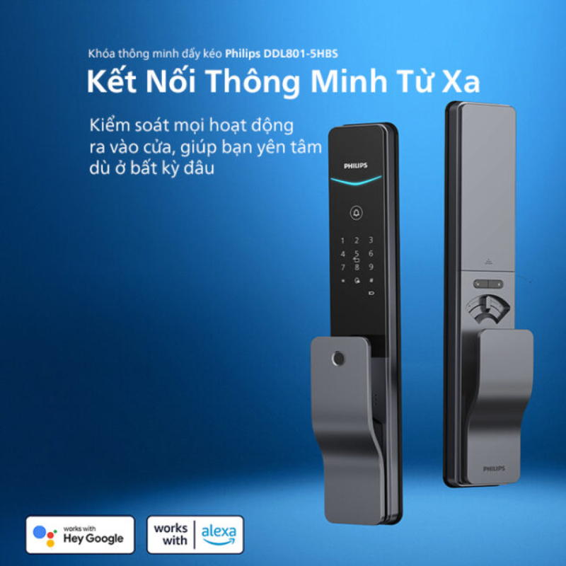 Philips DDL801-5HBS – Khóa cửa push-pull sang trọng