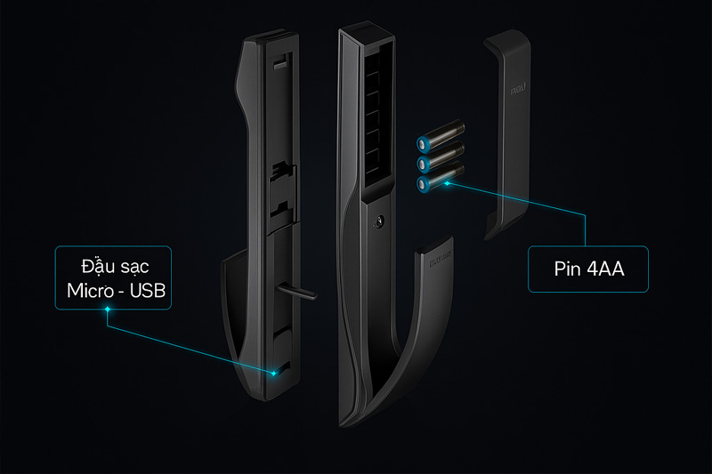 Sử dụng cổng sạc dự phòng USB/Dùng pin dự phòng