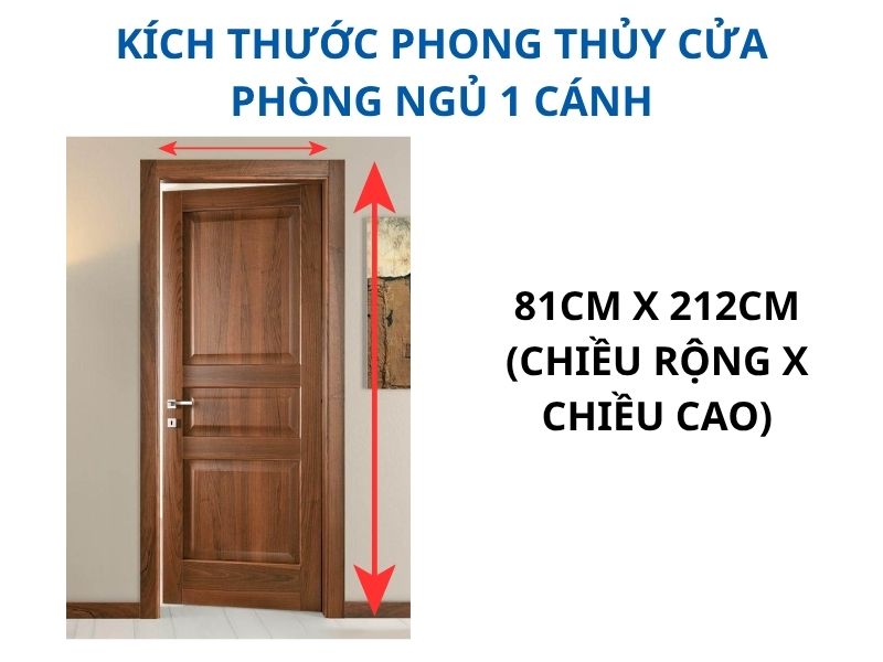 Kích thước phong thủy cửa phòng ngủ