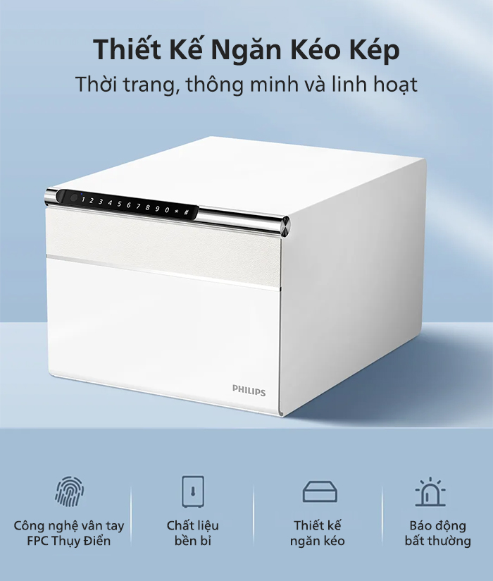 Két sắt mini Philips SBX102 gọn nhẹ, nhận diện tĩnh mạch, nặng 15,4 kg