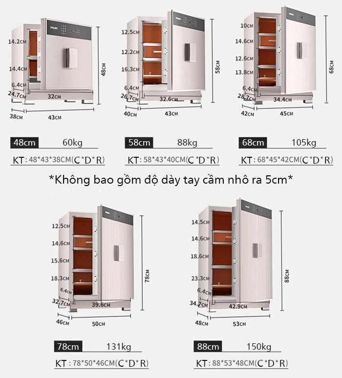 Trọng lượng đa dạng của két sắt