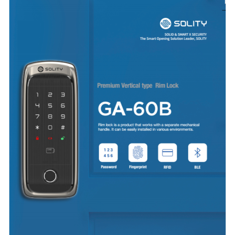 Khóa điện tử không tay cầm Solity GA-60B sử dụng app