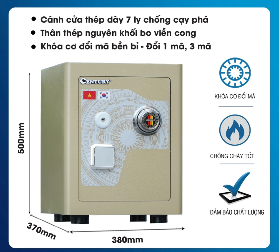 Két sắt Century CF166 khóa cơ đổi mã