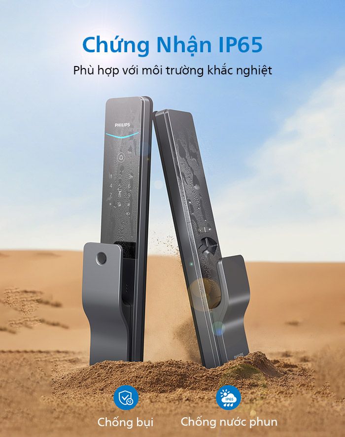 Philips DDL801-5HBS chuẩn IP65, khóa vân tay IoT cao cấp