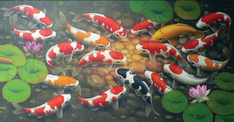 do vat phong thuy tranh phong thuy ca chep