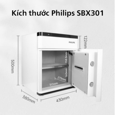 Kích thước nhỏ gọn của két sắt Philips SBX301