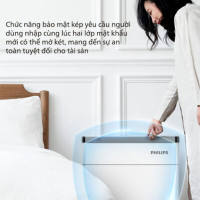 Tính năng bảo mật kép nhân đôi an toàn trên két sắt điện tử Philips SBX301