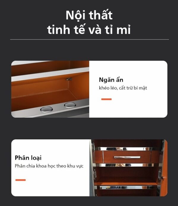 Phân chia không gian đa dạng, có ngăn bí mật tinh tế