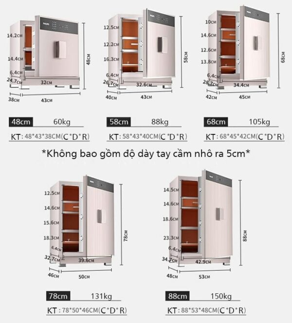 Đa dạng hạng cân cũng như kích thước cho người dùng tuỳ ý lựa chọn