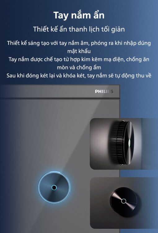Tay nắm không trọng tải được ẩn mình tinh tế trong thân két