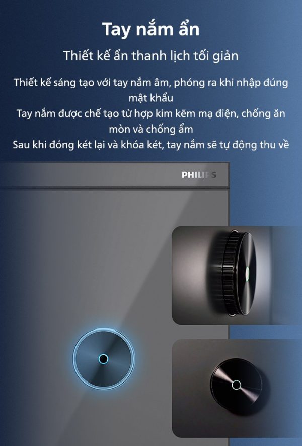 Tay nắm không trọng tải được ẩn mình tinh tế trong thân két