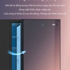 Cánh cửa tự động thu chốt về và mở ra khi nhập đúng mật khẩu