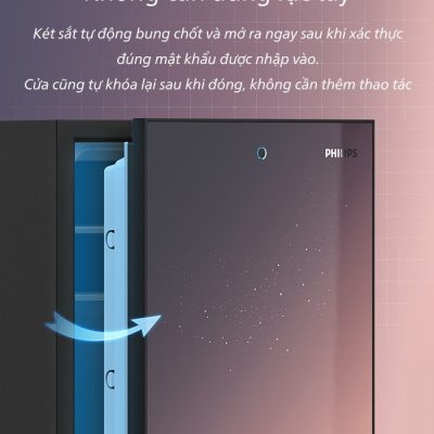 Cánh cửa tự động thu chốt về và mở ra khi nhập đúng mật khẩu