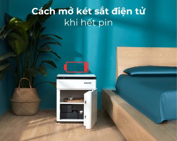 Cách mở két sắt điện tử khi hết pin