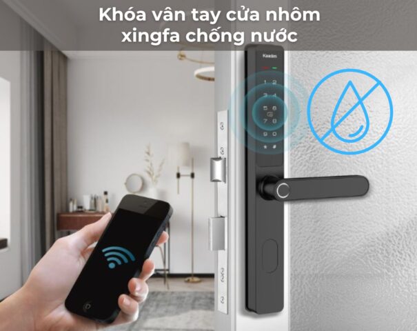 khóa vân tay cửa nhôm xingfa chống nước