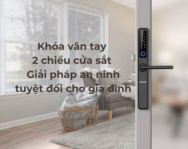 Khóa vân tay 2 chiều cửa sắt 4