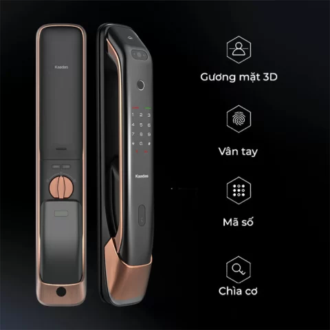 Khóa cửa Kaadas K20-F thiết kế châu Âu sang trọng với nhiều tính năng bảo mật