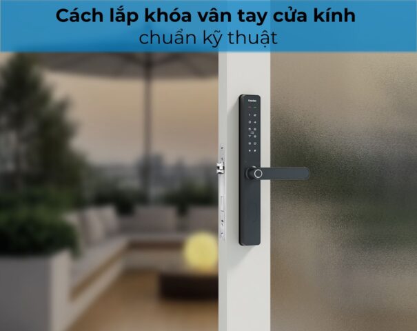 cách lắp khoá vân tay cửa kính